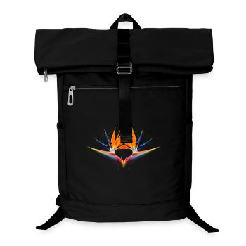 Symmetrical Bird of Paradise Flower Abstract Motif - Laptop Backpack - black - Front