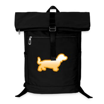 Dackel - Laptop-Rucksack  - Schwarz - Vorne