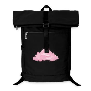 single fluffy white cloud in pink - Laptop Backpack - black - Front