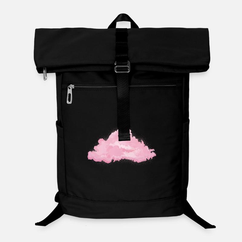 single fluffy white cloud in pink Laptop Backpack