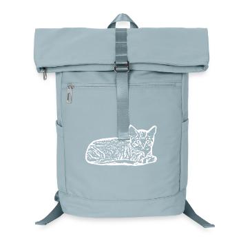 Katze weiß Silhouette Geschenk Katzenliebhaber - Laptop-Rucksack  - Eisblau - Vorne
