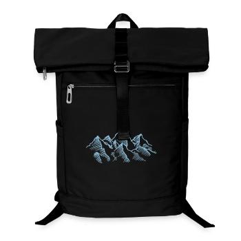 Berge Gipfel Zeichnung - Laptop-Rucksack  - Schwarz - Vorne