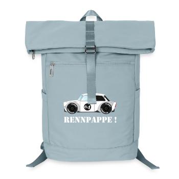 DDR Trabi - Rennpappe als Klassischer Rennwagen - Laptop-Rucksack  - Eisblau - Vorne