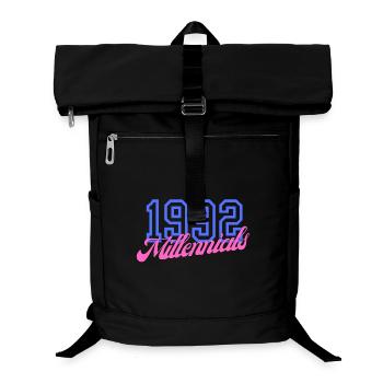 Retro 1992 Millennial Numerisches Design - Laptop-Rucksack  - Schwarz - Vorne