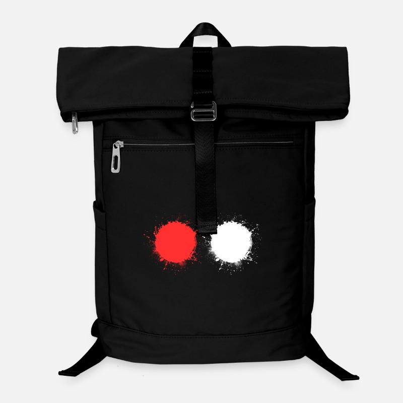 rouge blanc - Sac à dos ordinateur - noir