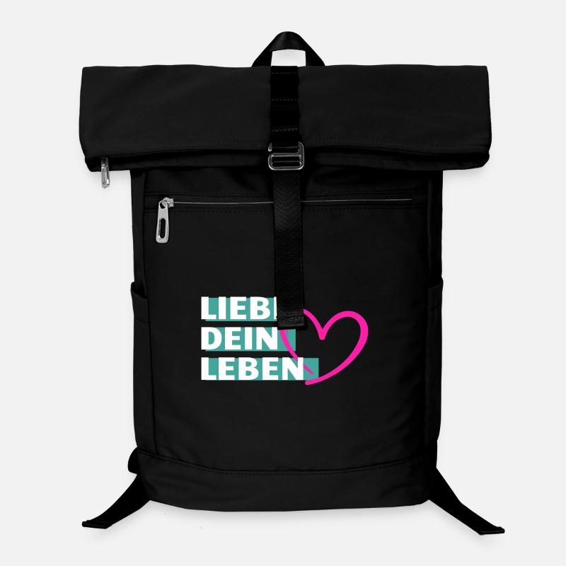 Liebe Dein Leben Herzmotiv Laptop-Rucksack 