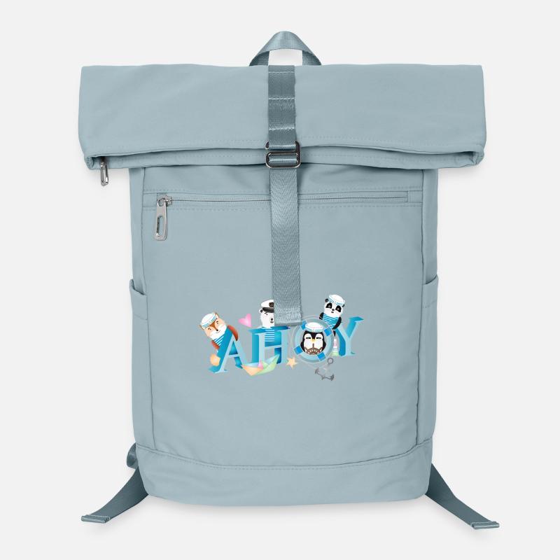 cute animals with English sailor greeting Ahoy Laptop Backpack