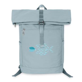 Blue School Silhouette - small fish eat big fish - Laptop Backpack - ice blue - Front