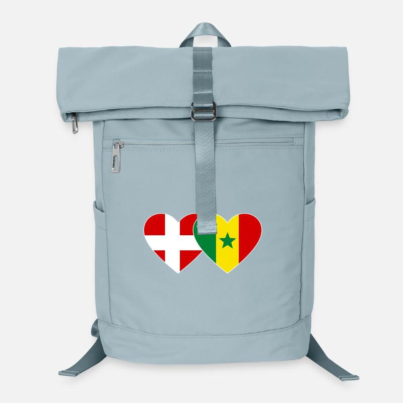 Danemark Sénégal Drapeau Coeur Sac à dos ordinateur