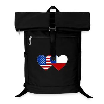 USA Chile Flagge Herz - Laptop-Rucksack  - Schwarz - Vorne