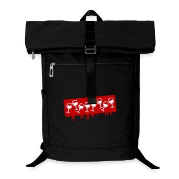 Wine glasses toasting wine red wine - Laptop Backpack - black - Front