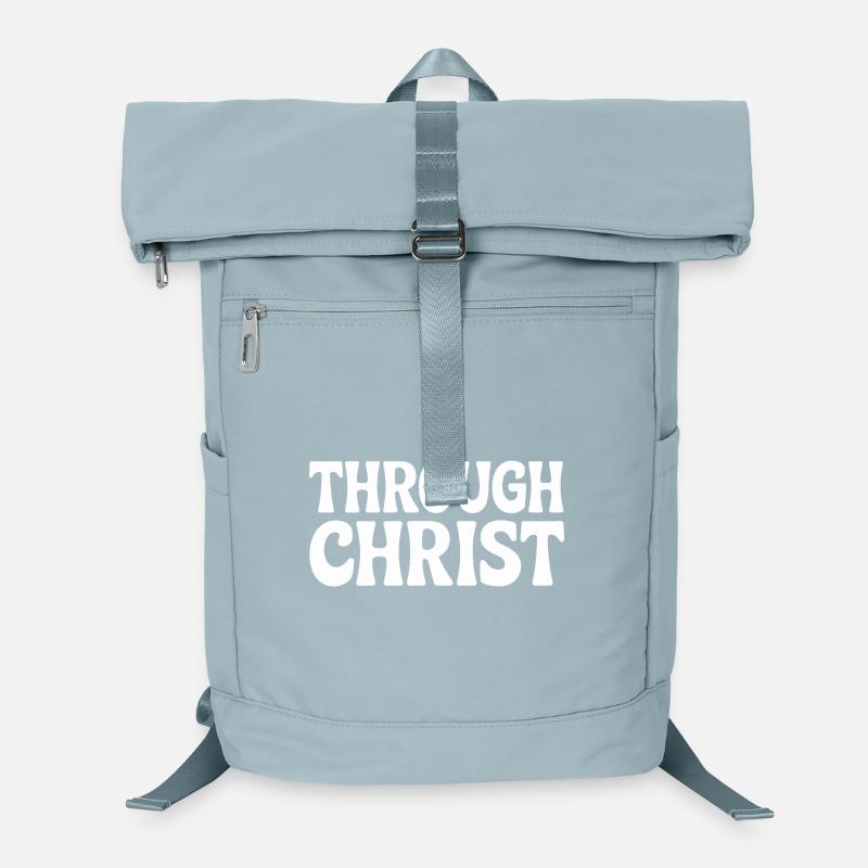 Par le Christ Jésus Chrétiens Foi Sac à dos ordinateur