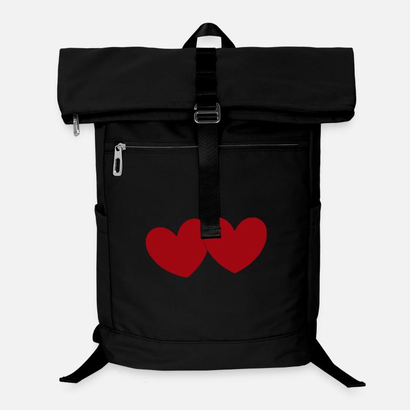 2 Cœurs Rouges Cœur Cadeau Rouge pour la Saint-Valentin Sac à dos ordinateur