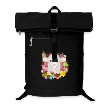 The sheep or lamb as a spring & Easter motif - Laptop Backpack - black - Front