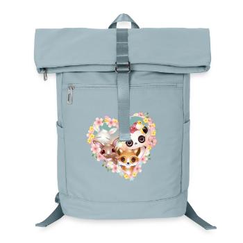 Cute animals as a portrait in heart flower frame - Laptop Backpack - ice blue - Front