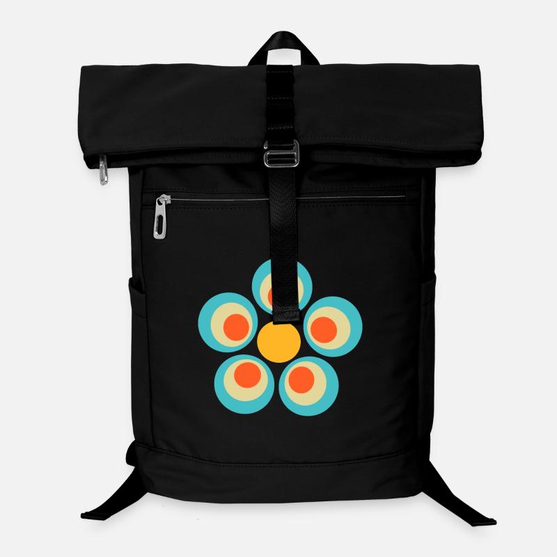 Blume hellblau blaue Blume Blumen blau rot Hippie Laptop-Rucksack 