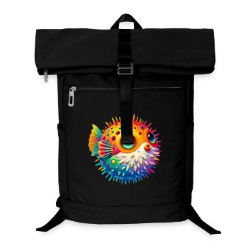 Kugelfisch - Laptop-Rucksack  - Schwarz - Vorne