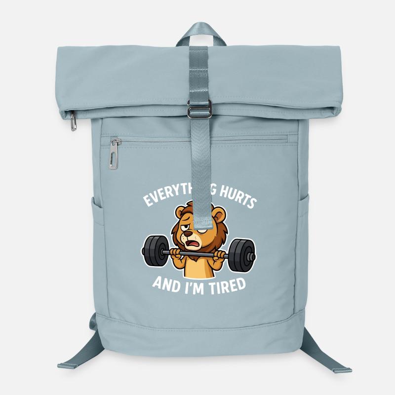 Müdes Löwen-Workout-Meme-Design Laptop-Rucksack 