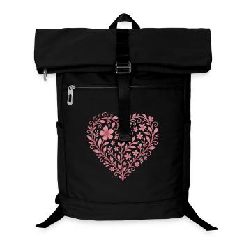 Filigree flower heart motif - Laptop Backpack - black - Front