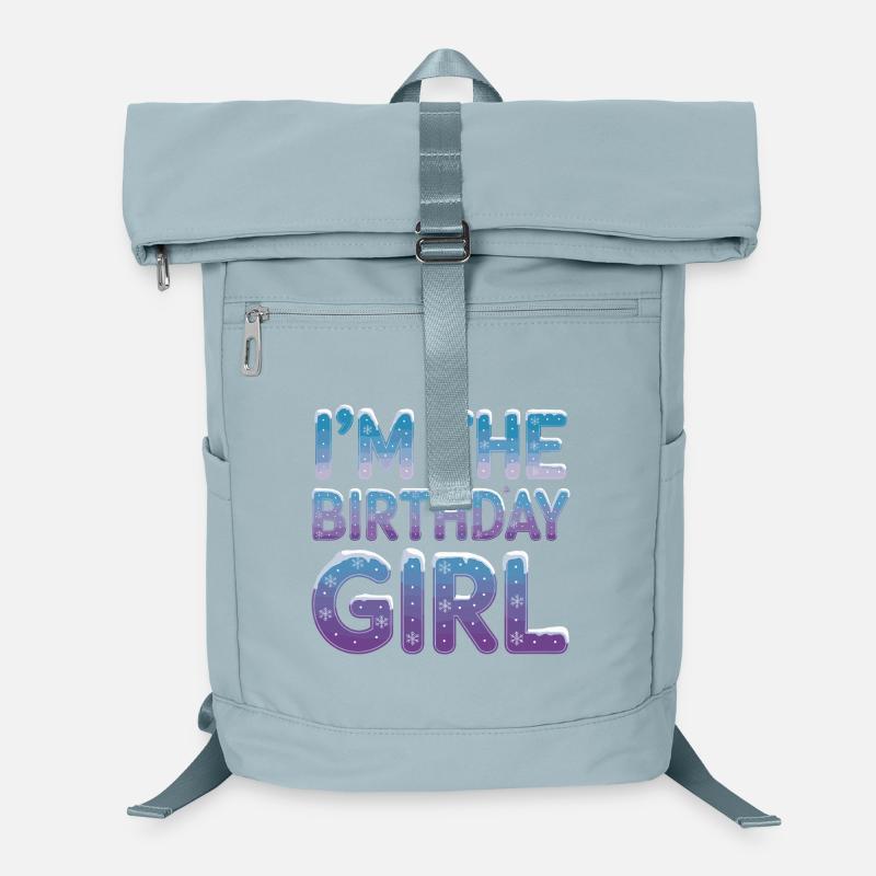 Dans les flocons de neige d’hiver de la fille d’anniversaire Sac à dos ordinateur