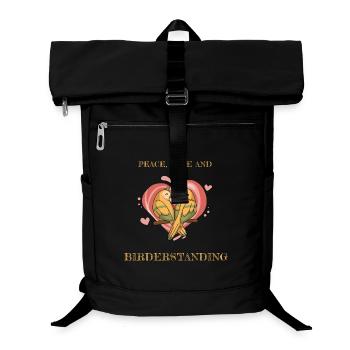 FRIEDEN, LIEBE UND VOGELBEOBACHTUNG - Laptop-Rucksack  - Schwarz - Vorne