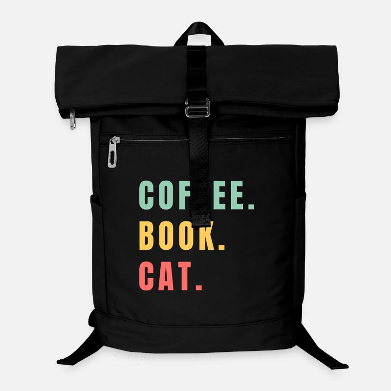 COFFEE BOOK CAT Laptop Backpack