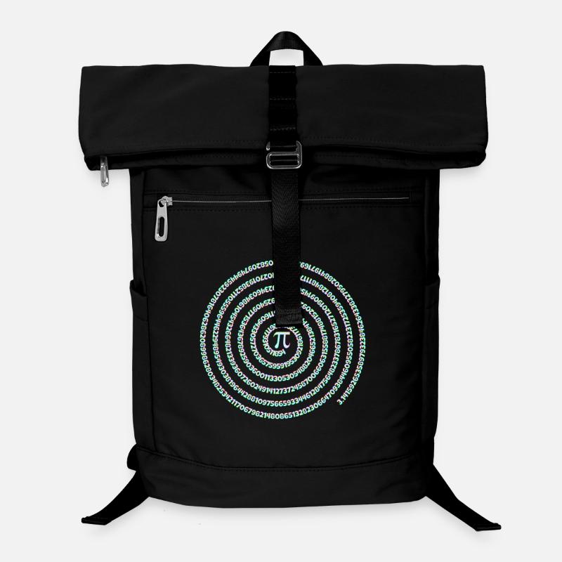 Pi Symbol Spiral Rainbow Pi Day Digits - Laptop Backpack - black