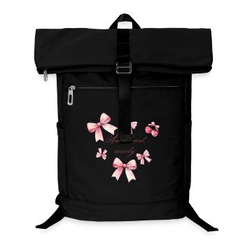 Heart-friendly pink buckles - Laptop Backpack - black - Front