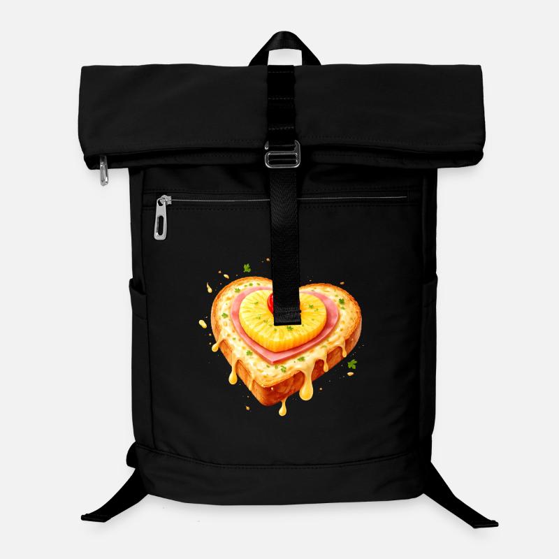 Toast in Herzform mit Ananas Illustration Laptop-Rucksack 