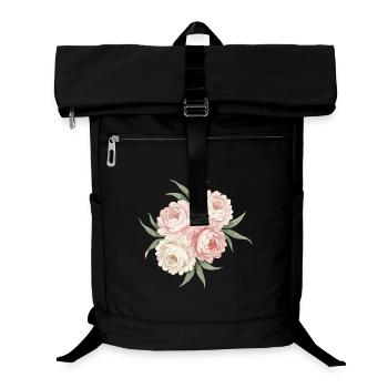 Pfingstrosen Bouquet in Rosa - Laptop-Rucksack  - Schwarz - Vorne