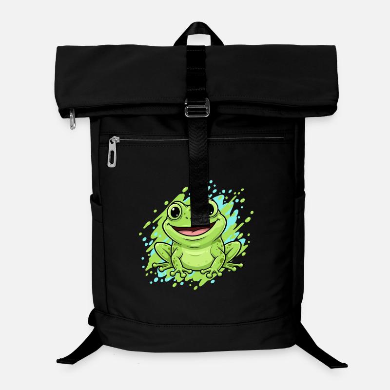 Dessin animé joyeux de grenouilles éclaboussures Sac à dos ordinateur
