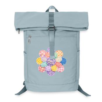 Colorful Flower Patchwork Pillow Vintage Design - Laptop Backpack - ice blue - Front