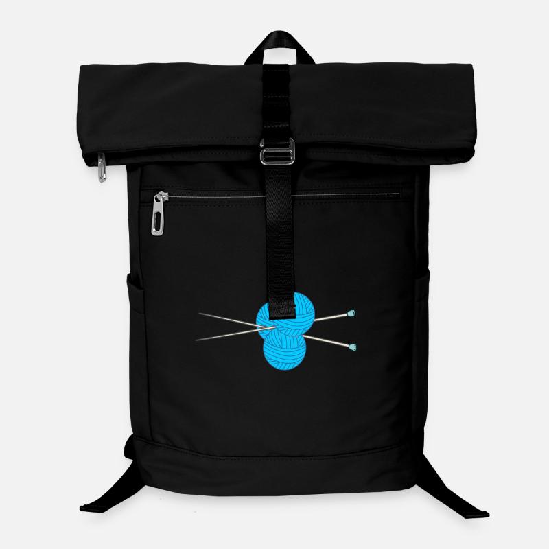 Three balls of blue wool with two knit Laptop Backpack