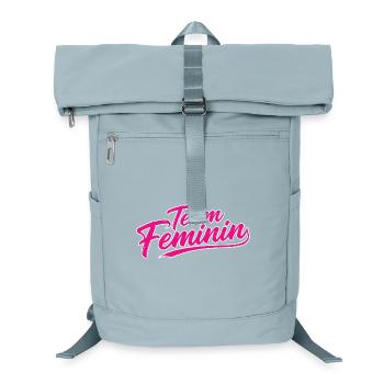 Team Feminin – Pink Girl Power Statement Design - Laptop-Rucksack  - Eisblau - Vorne