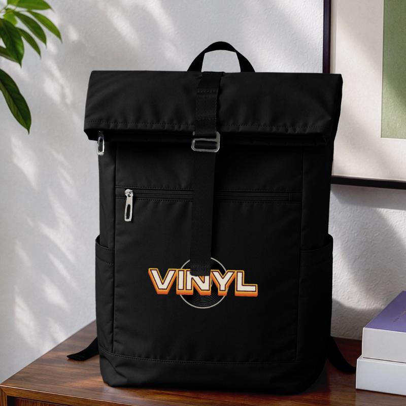 Conception typographique rétro du vinyle Sac à dos ordinateur