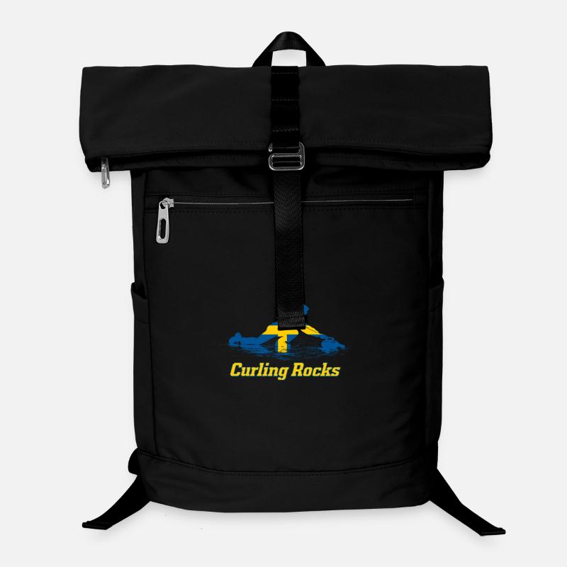 Le curling rocks Suède Fan Merch Sac à dos ordinateur