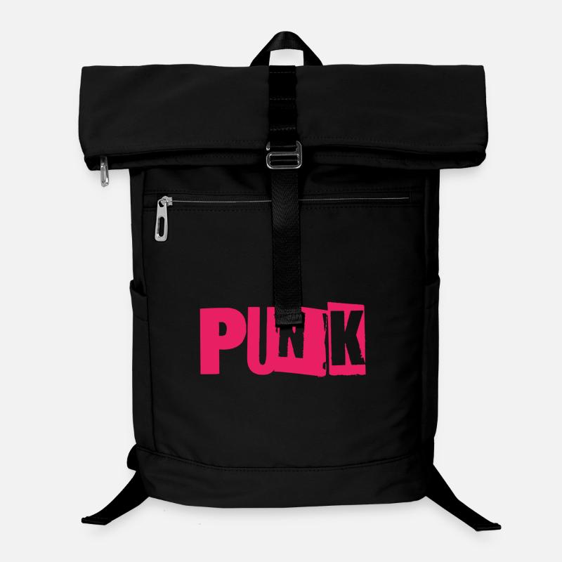 Punk Glitch Typo Neon - Laptop Backpack - black