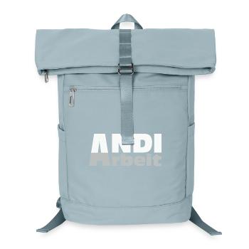 Andi Arbeit - An die Arbeit, Andreas, Andi, Andrea - Laptop-Rucksack  - Eisblau - Vorne