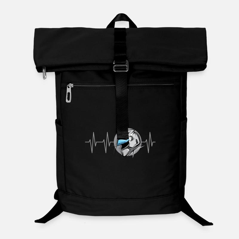 Symbole de battement de cœur de course de moto Motorsport Pulse Sac à dos ordinateur