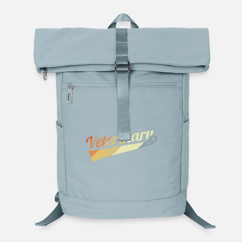 Tierarzt Retro Farbverlauf Logo Laptop-Rucksack 