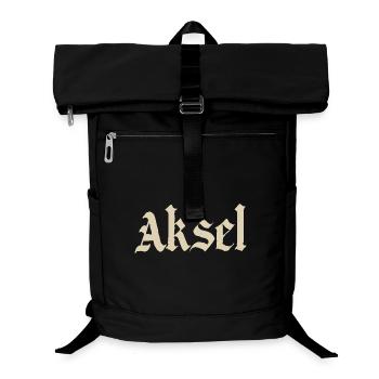 Aksel Fraktur Schrift - Laptop-Rucksack  - Schwarz - Vorne