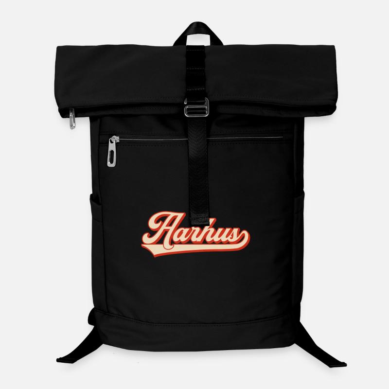 Aarhus Retro Look – Denmark Lettering Laptop Backpack