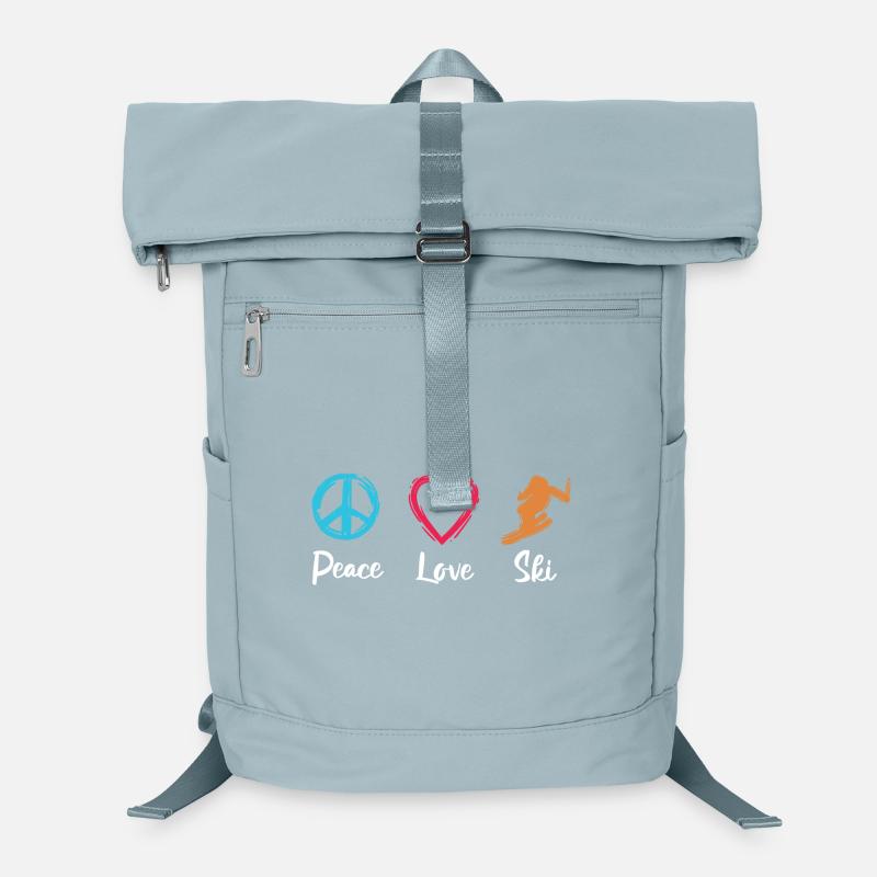 Frieden Liebe Skifahren Laptop-Rucksack 