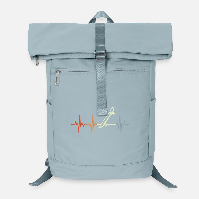Retro Skateboard Heartbeat Laptop Backpack