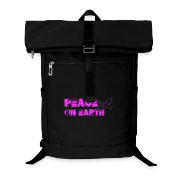 Peace on Earth with Bird pink - Laptop Backpack - black - Front