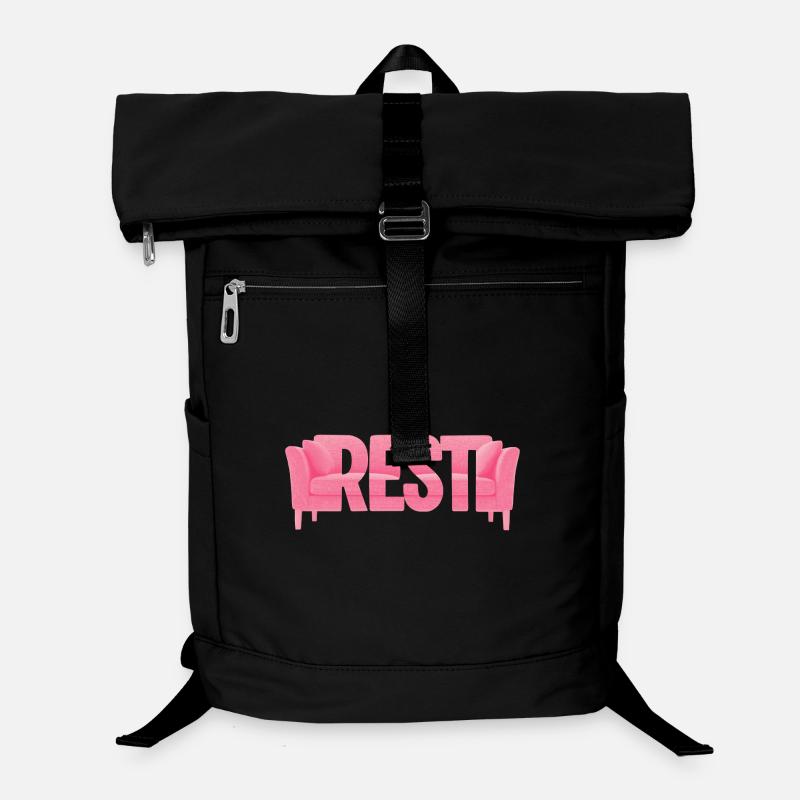 Canapé de typographie de repos rose design Sac à dos ordinateur