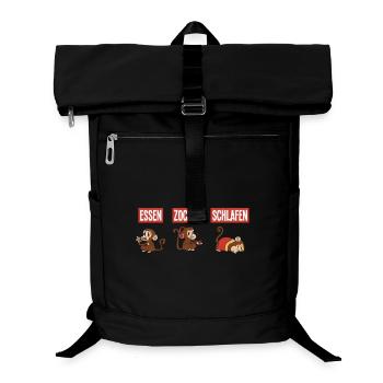 Nourriture Gaming Sleeping Gamer Dicton - Sac à dos ordinateur - noir - Devant