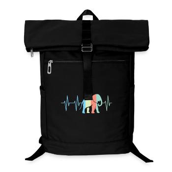 bunte Farben Elefant Elefanten Herzschlag Symbol - Laptop-Rucksack  - Schwarz - Vorne