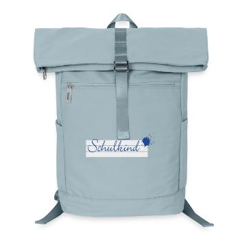 Schoolchild - inkblot blue on writing lines - Laptop Backpack - ice blue - Front