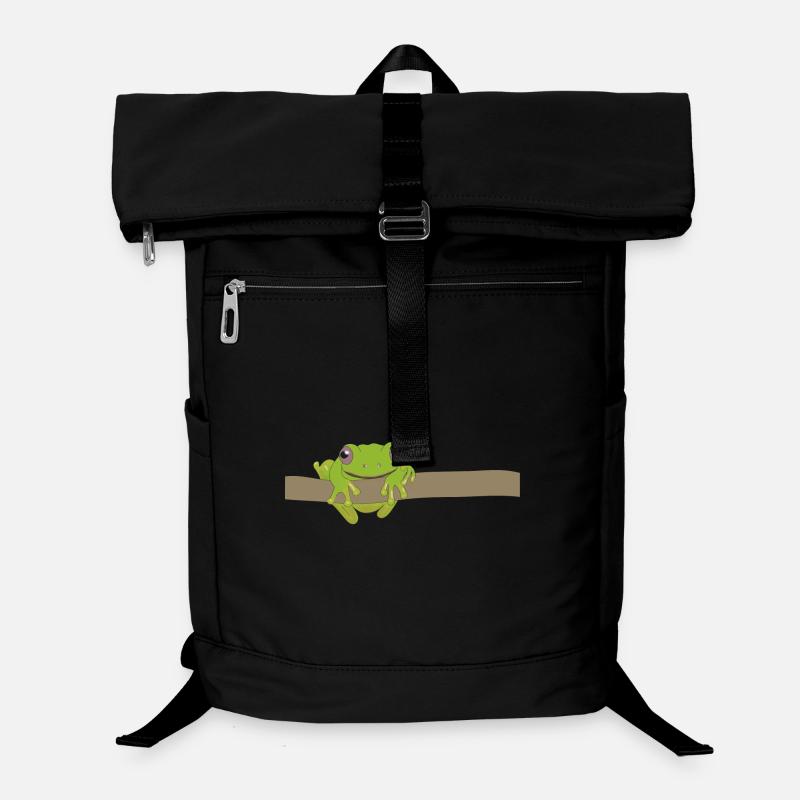 Green frog on a branch Laptop Backpack